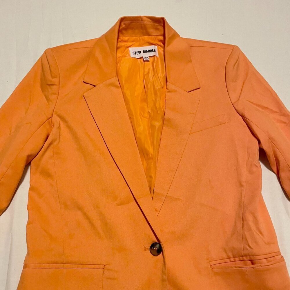 Steve Madden Kaira Blazer Womens XS Orange Suit Jacket - Picture 3 of 16